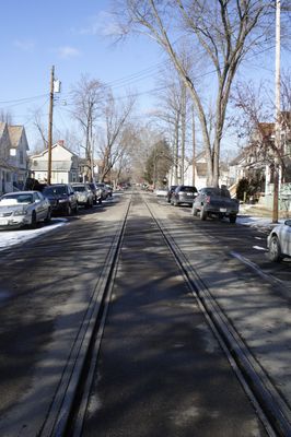 B&O street running trackage in Marietta, OH