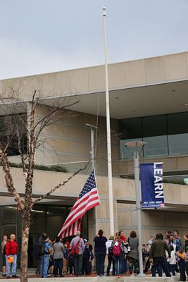 Raising the flag